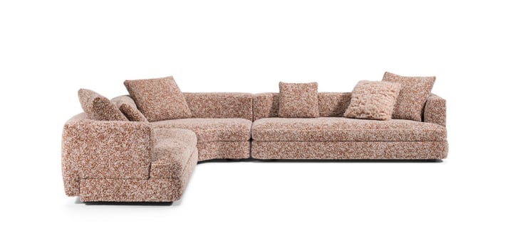 Grey Edmond modular sectional sofa designed by Christophe Delcourt for Molteni and C