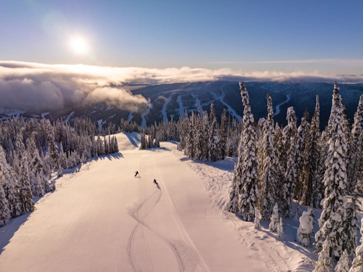 Winter scenery at Sun Peaks Resort