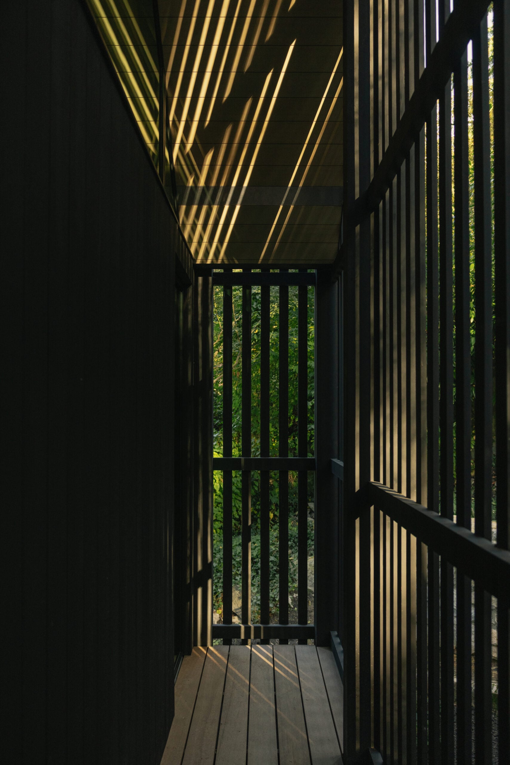 close-up of cedar screen