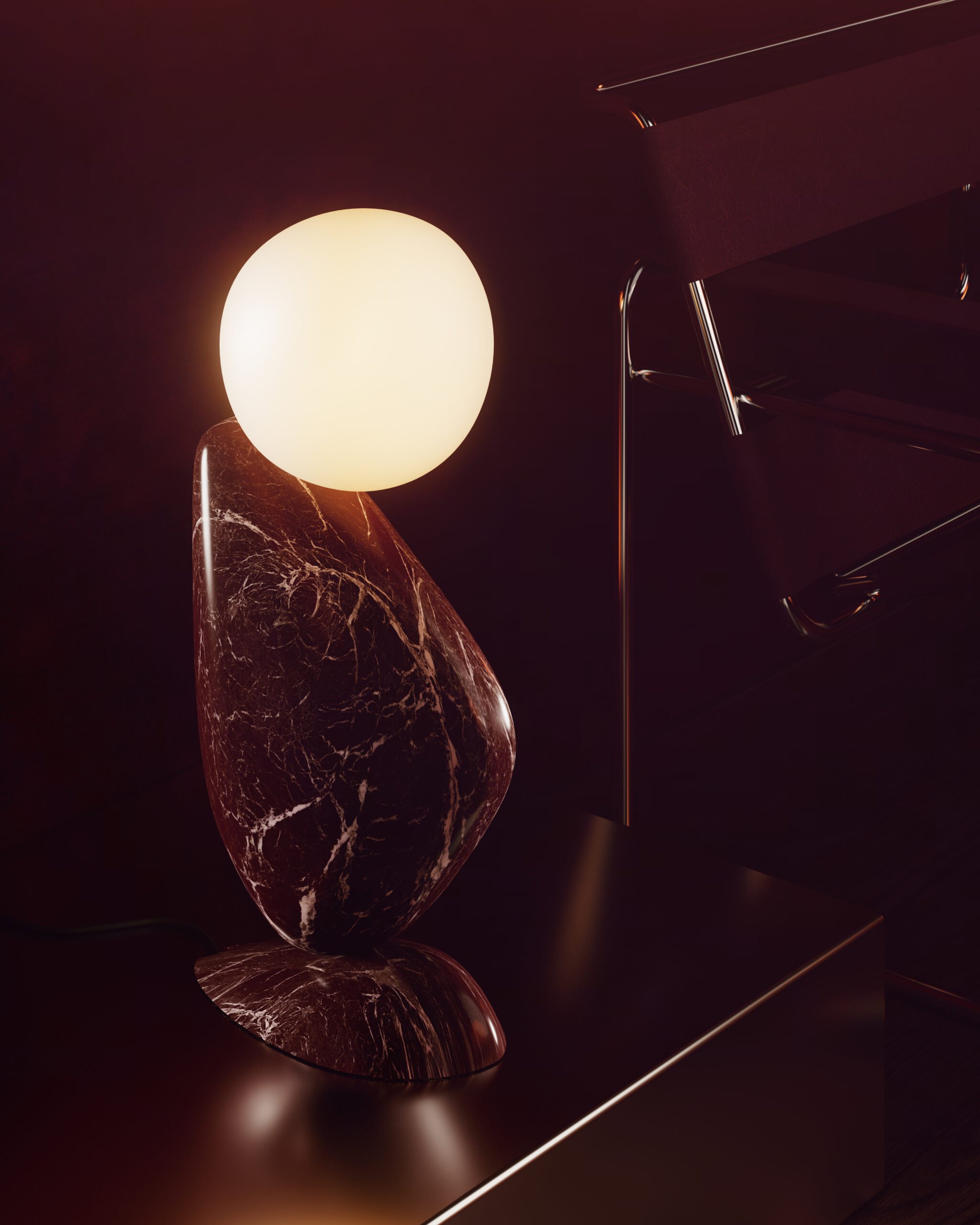 Ben lamp Rosso Levanto concept by Matthew McCormick Studio