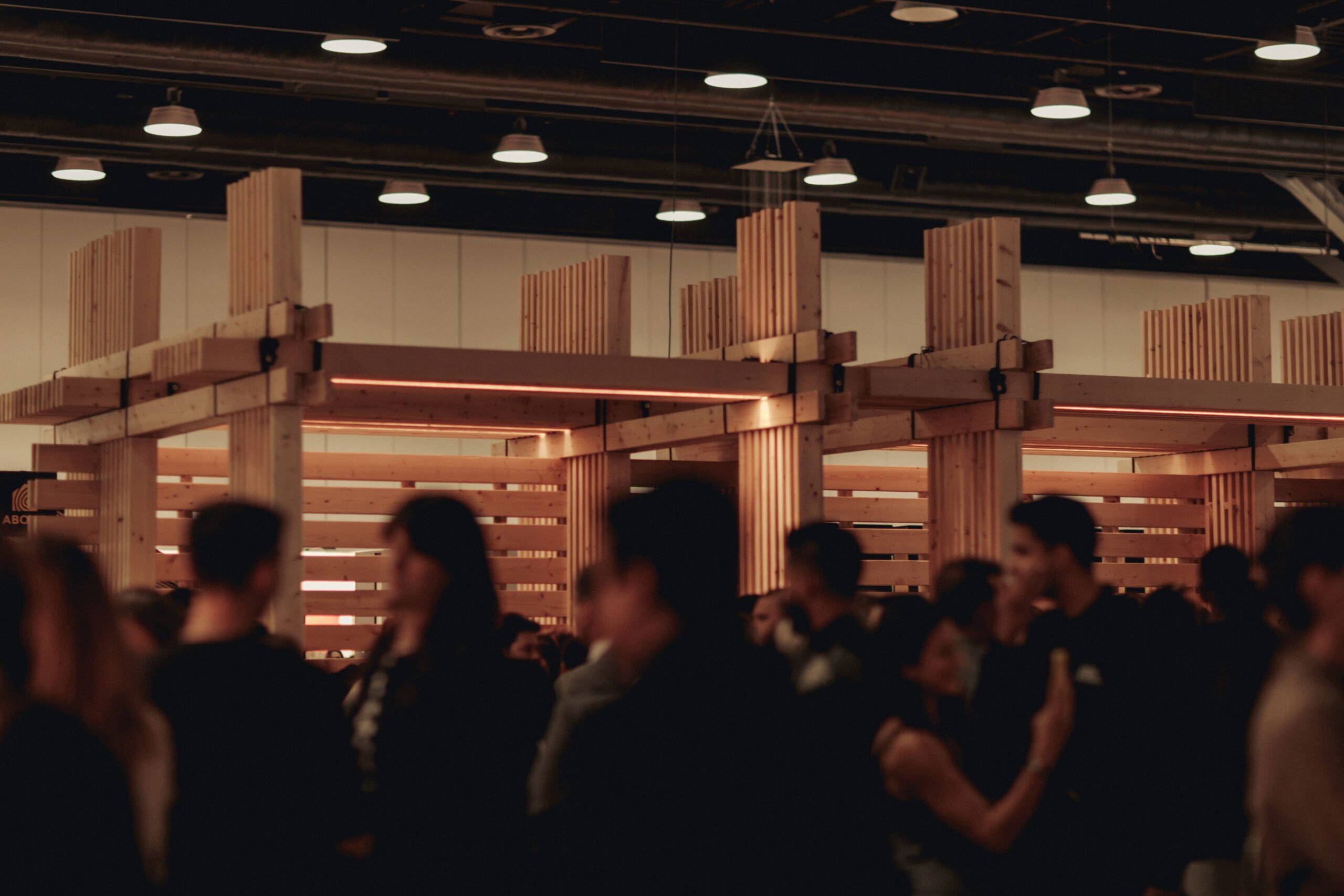 Temporary IDS bar structure built without fasteners, In/tension by dHKarchitects