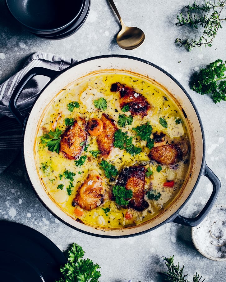 Chicken leek and parsnip stew.