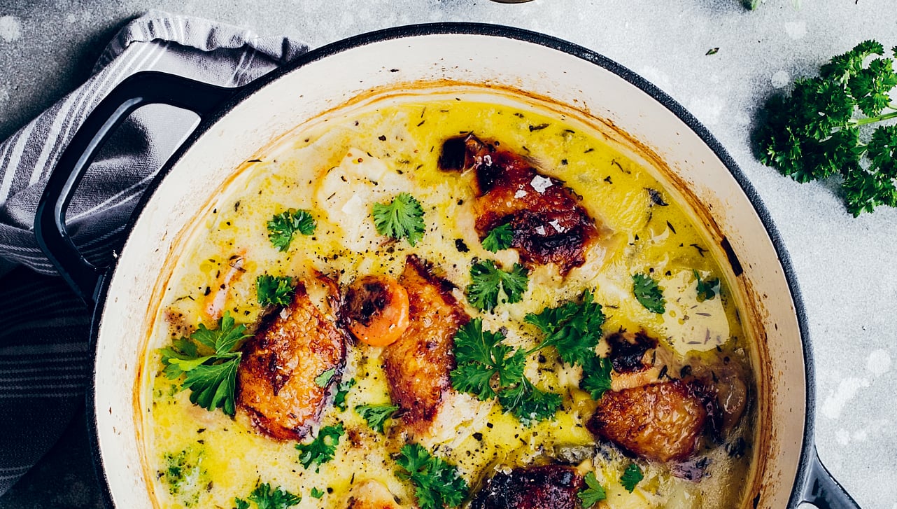 Chicken leek and parsnip stew.