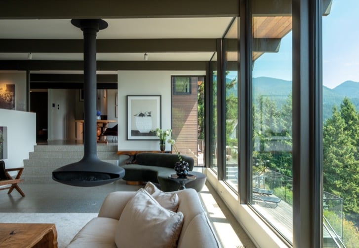 MidCentury Revamp Living Room by Lamoureux Architect Inc