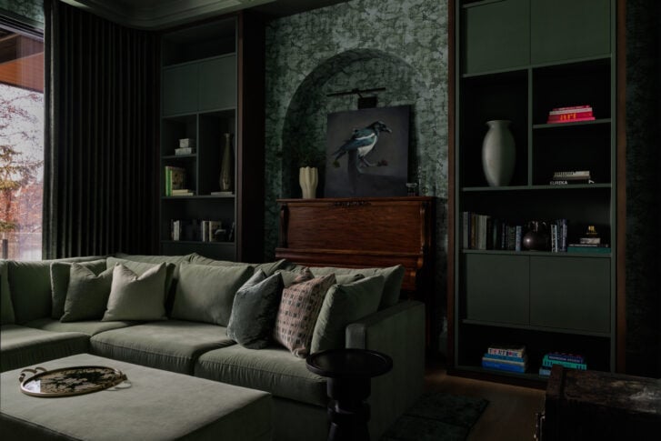 East Elbow Residence hidden lounge by Amanda Hamilton Interior Design, Calgary