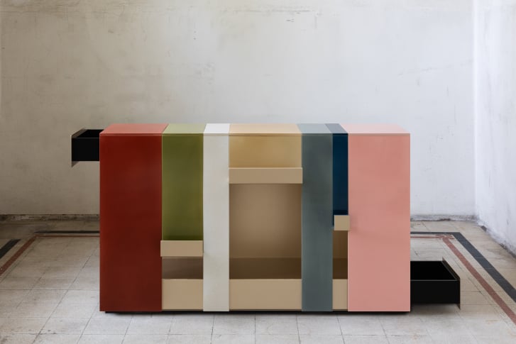 Colourful Concerto console table by Vancouver design studio Marrimor