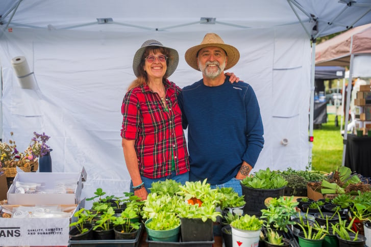 Vendors and visitors at the Naramata Community Farmers Market