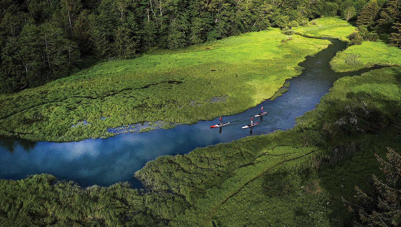 Stand up paddle boarding in the Squamish estuary