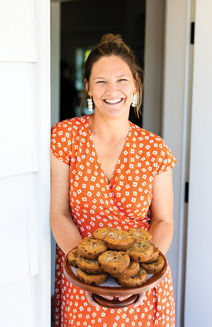 Leah Wymer and smoked-salt-topped cookies. Photo by La Vie Photo