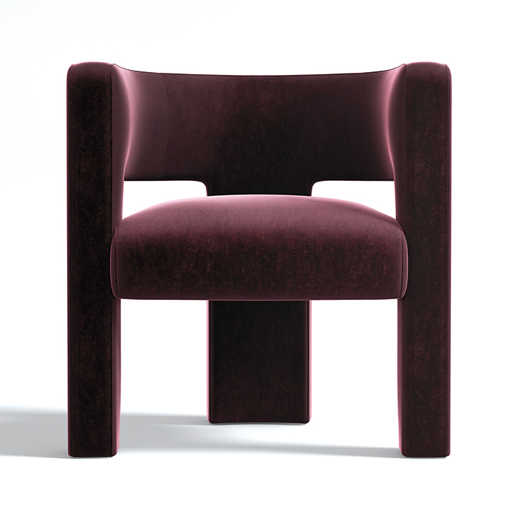 Sculpt velvet accent chair by Crate and Barrel