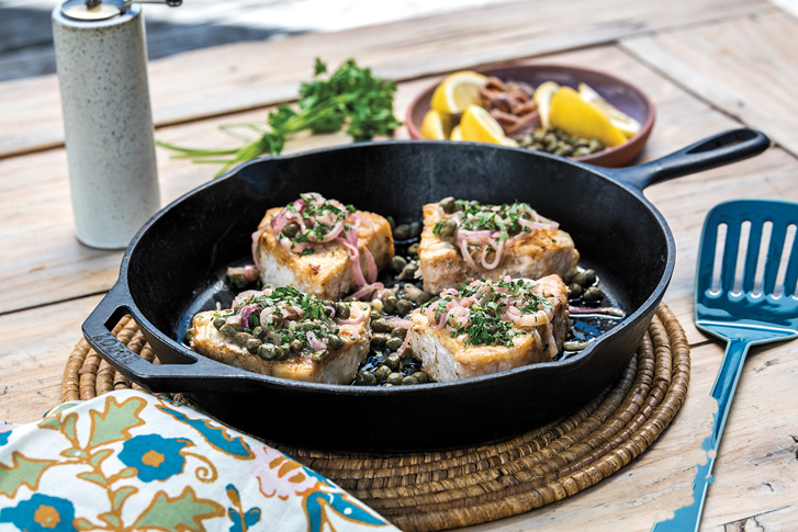 Swordfish with Piccata Pan Sauce