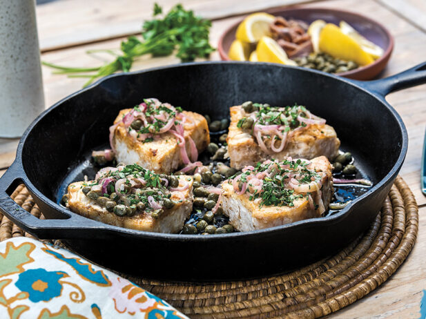 Swordfish with Piccata Pan Sauce