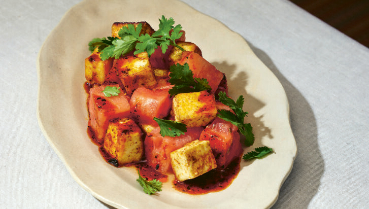 watermelon and paneer salad