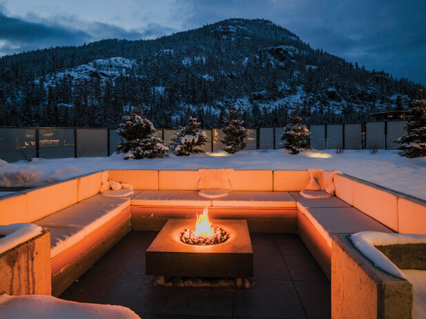 Wedge Mountain Lodge and Spa private chalet firepit