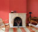 a room painted raspberry red