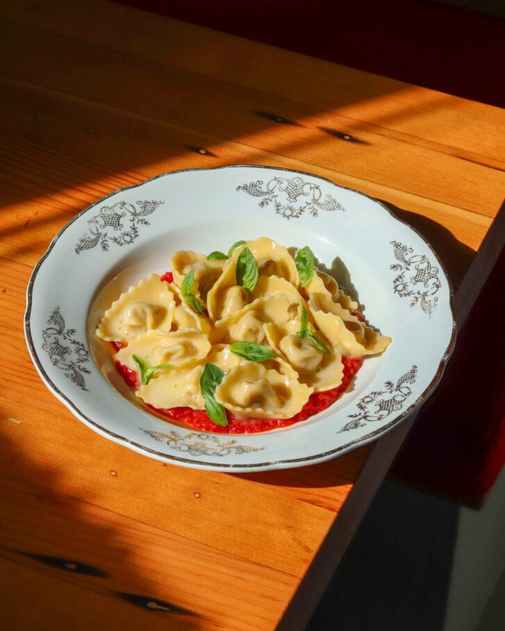 Handmade pasta dish at Lumache restaurant in Victoria